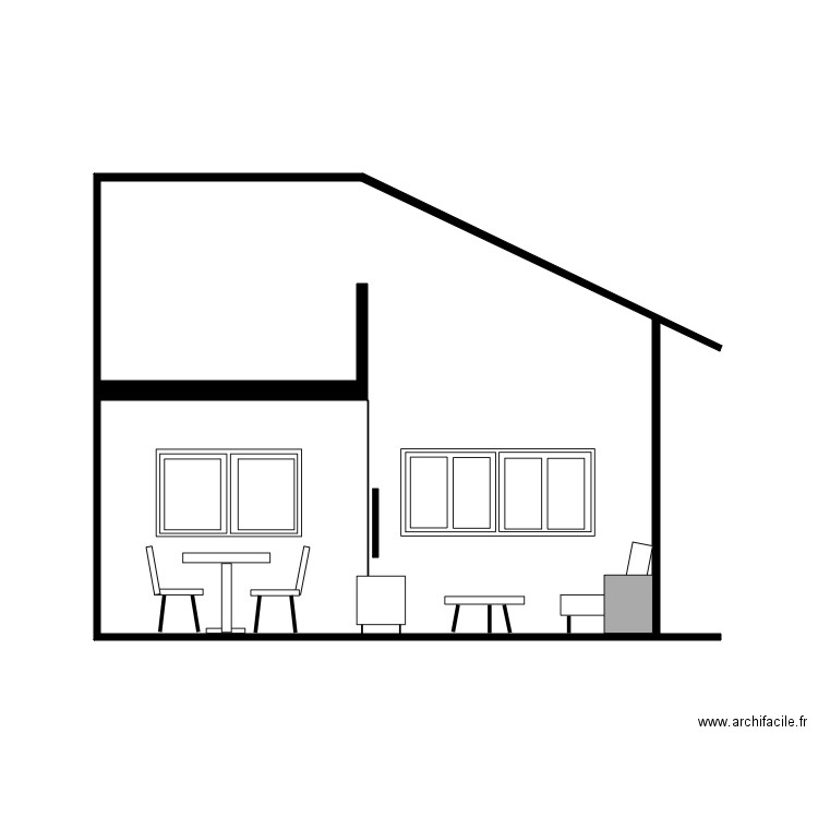 Coupe verticale AA. Plan de 0 pièce et 0 m2