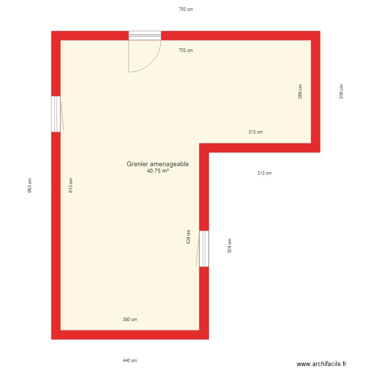 BI 2298 grenier aménageable coté. Plan de 0 pièce et 0 m2