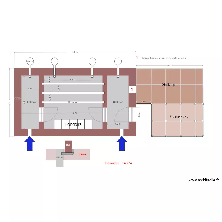 Poulailler 2. Plan de 