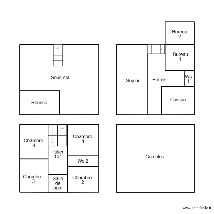 CHATEAULIN JUIN. Plan de 9 pièces et 26 m2