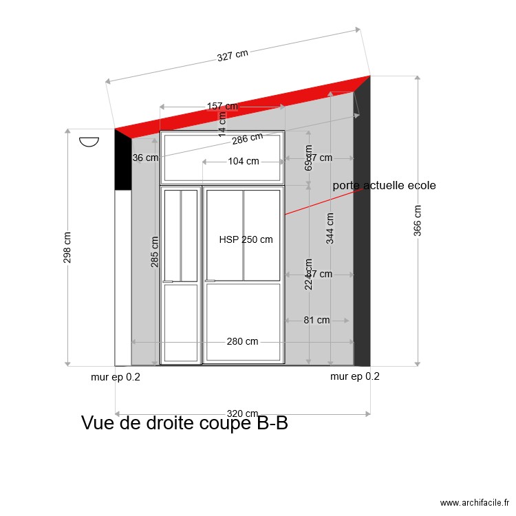 vue droite modifiee. Plan de 0 pièce et 0 m2