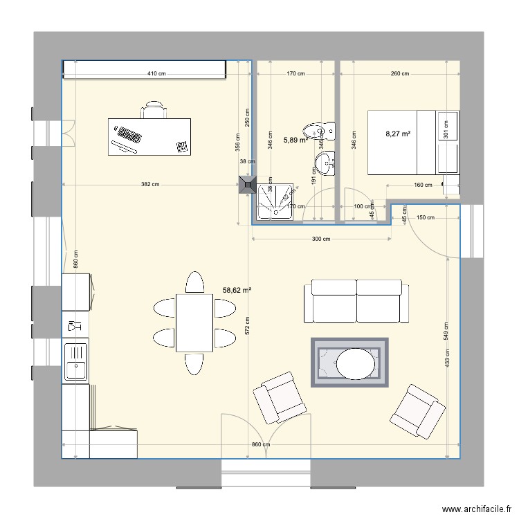 COMBLE version SDB 4 . Plan de 0 pièce et 0 m2