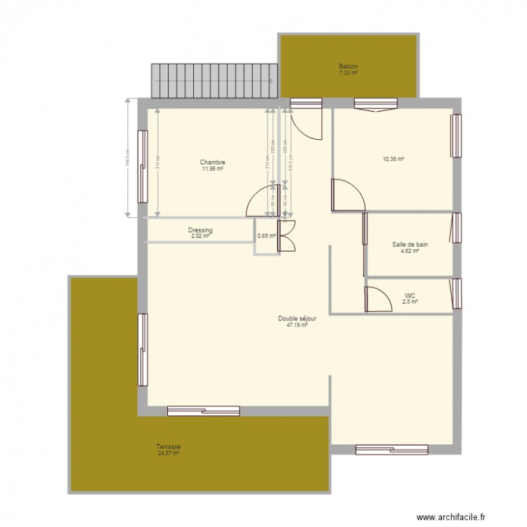 plan réel. Plan de 0 pièce et 0 m2