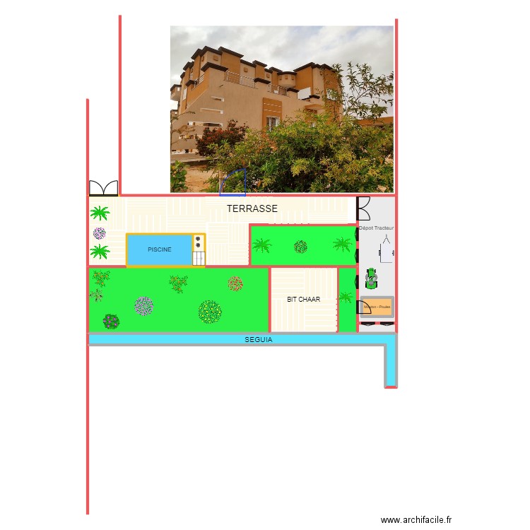 PLAN EXTERIEUR. Plan de 11 pièces et 176 m2