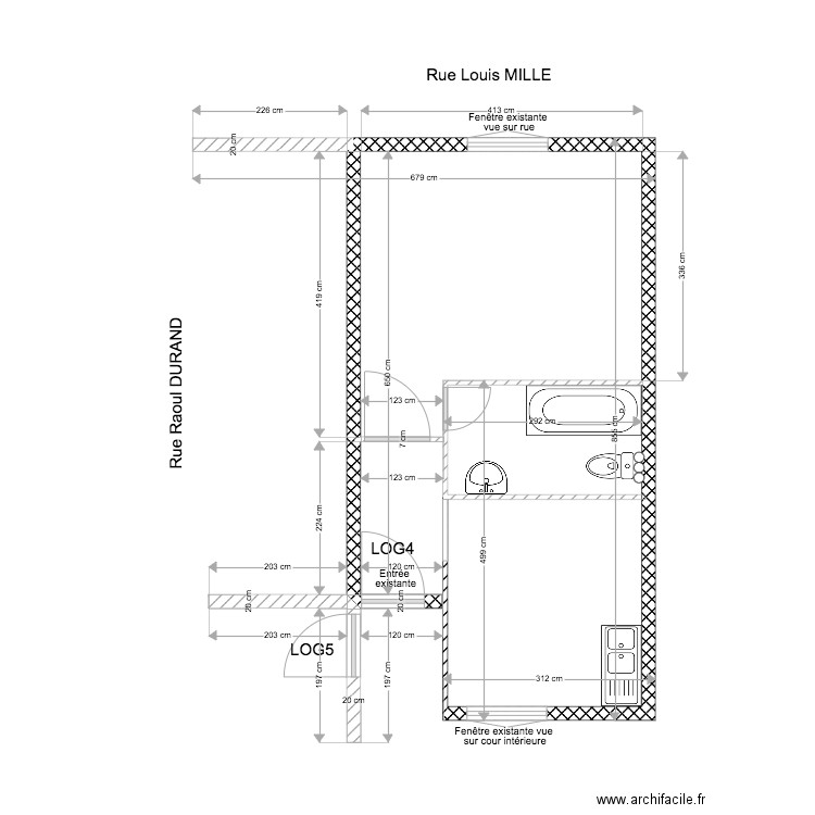 MAIRIE Villeurbanne plan avant travaux LOG4 étage2. Plan de 0 pièce et 0 m2