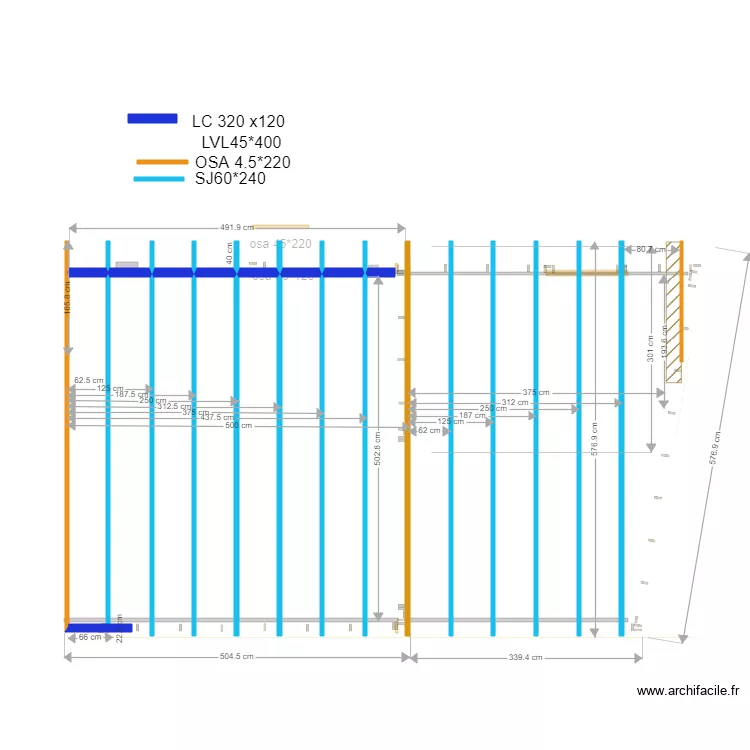 atelier abris voiture. Plan de 