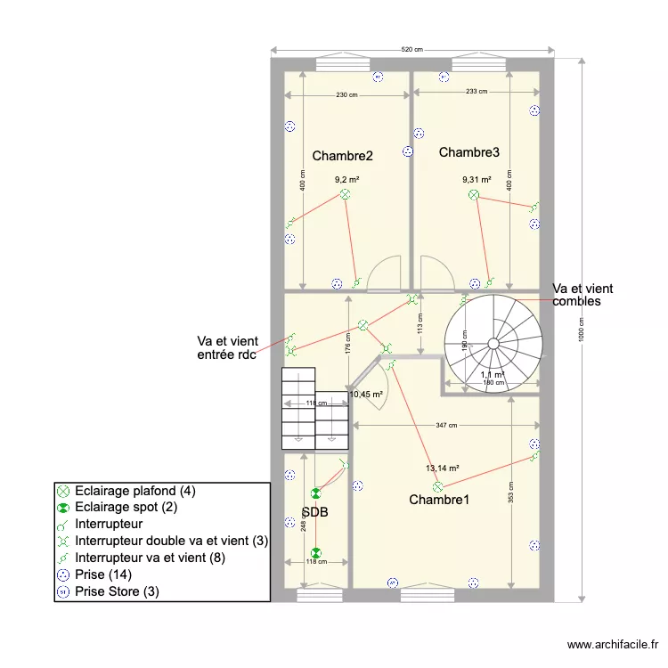 Plan &eacute;tage talence Pouget. Plan de 