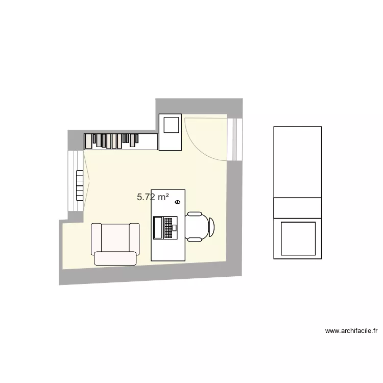 Chambre de bonne 5. Plan de 