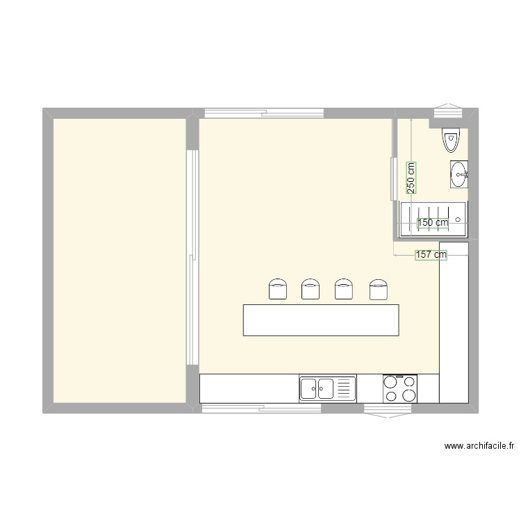Pool house 5 ilot central . Plan de 0 pièce et 0 m2