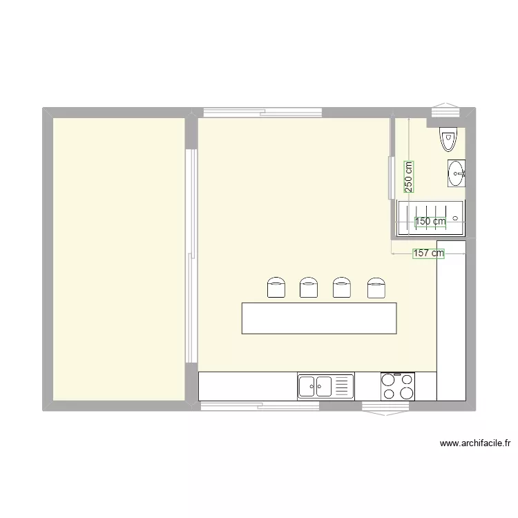 Pool house 5 ilot central . Plan de 