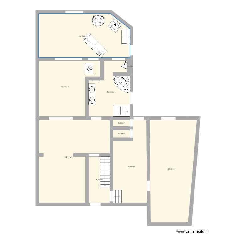 maison rezz. Plan de 0 pièce et 0 m2