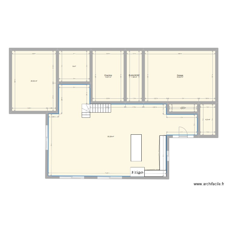 PLAN MAISON RDC. Plan de 8 pièces et 187 m2