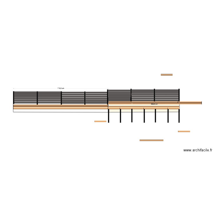 mur soutenement. Plan de 2 pièces et 9 m2