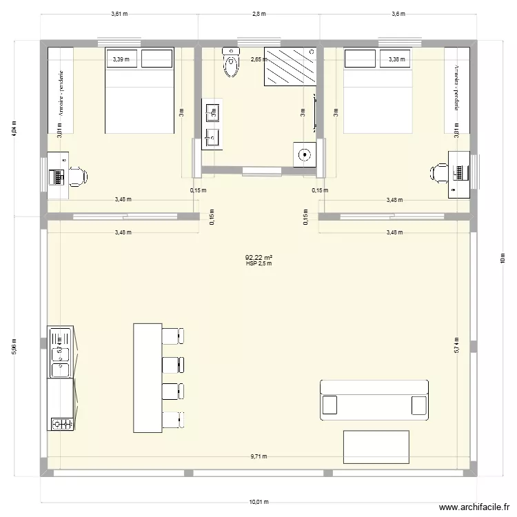 projet carbet bois tony. Plan de 