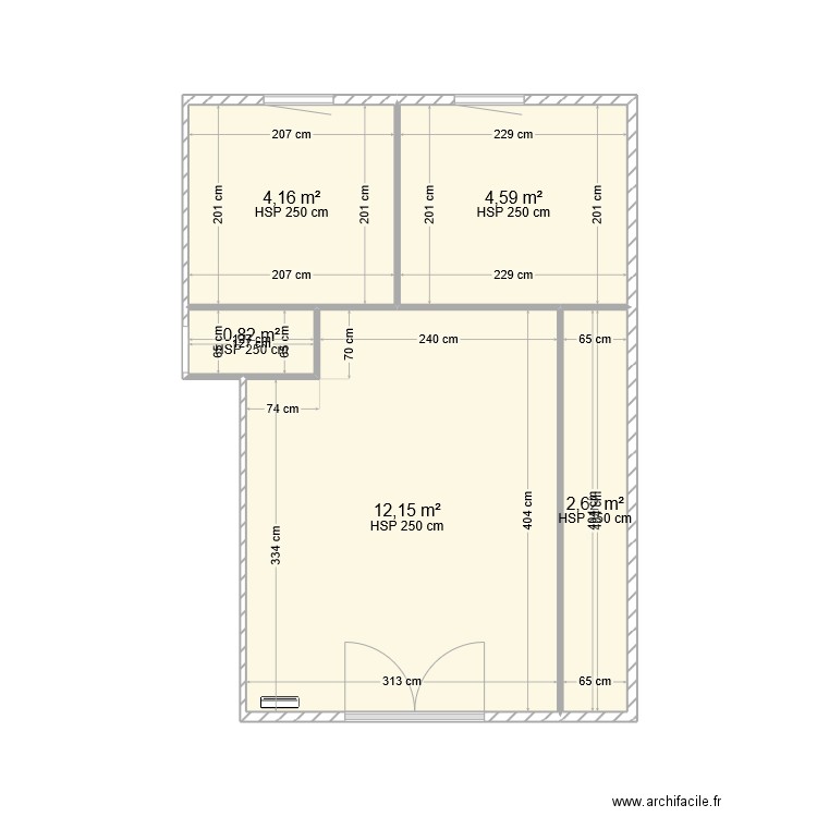 chambre_new dim. Plan de 5 pièces et 24 m2