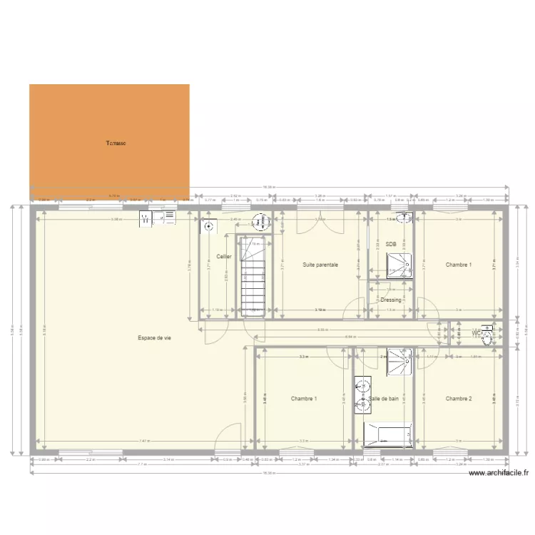 Rez de chauss&eacute; chris. Plan de 
