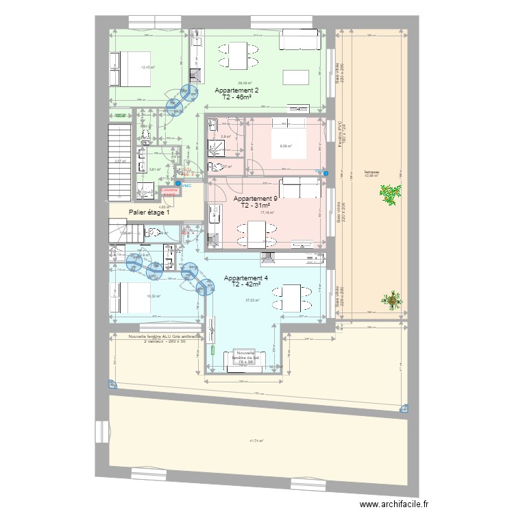 Pasteur Etage 1 d1. Plan de 0 pièce et 0 m2