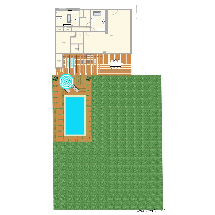 Plan maison actuelle. Plan de 11 pièces et 111 m2
