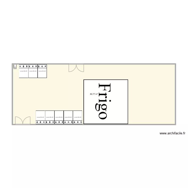 arrivee depart produits frais. Plan de 1  et 63 m²