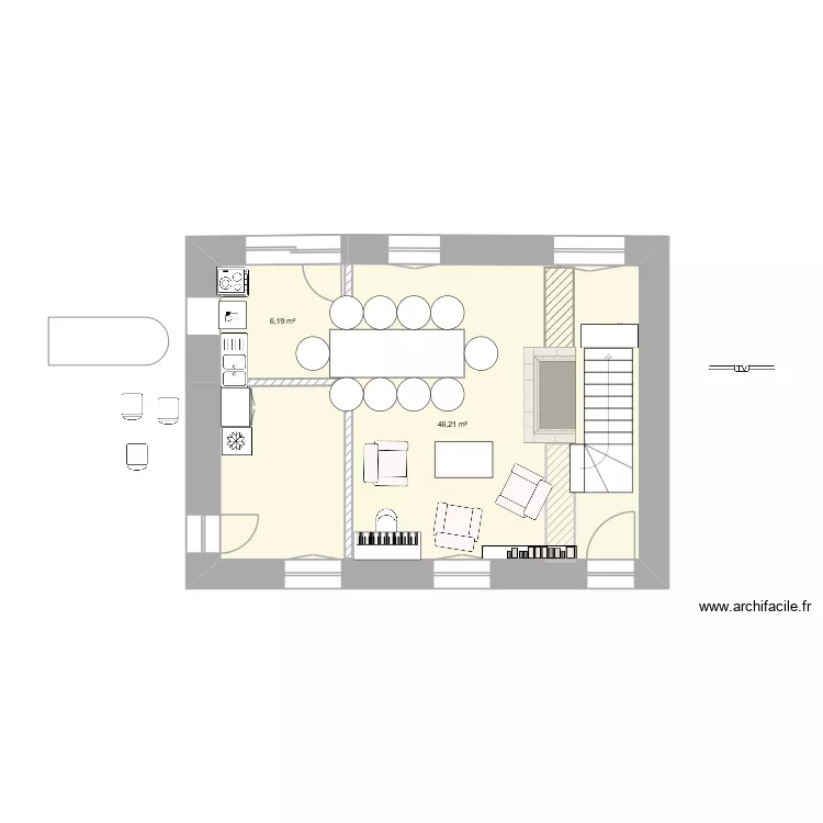 Tannières - Projet N°1b_Oliviabi. Plan de 2 et 52 m² Tannières - Projet N°1b_Oliviabi. Plan de 2 et 52 m²