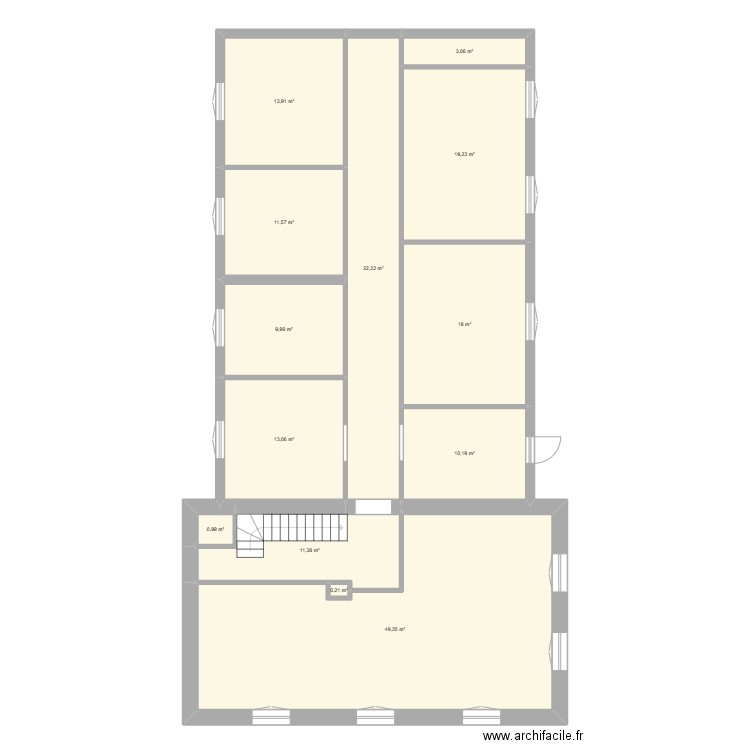 Maison Katana. Plan de 13 pièces et 183 m2