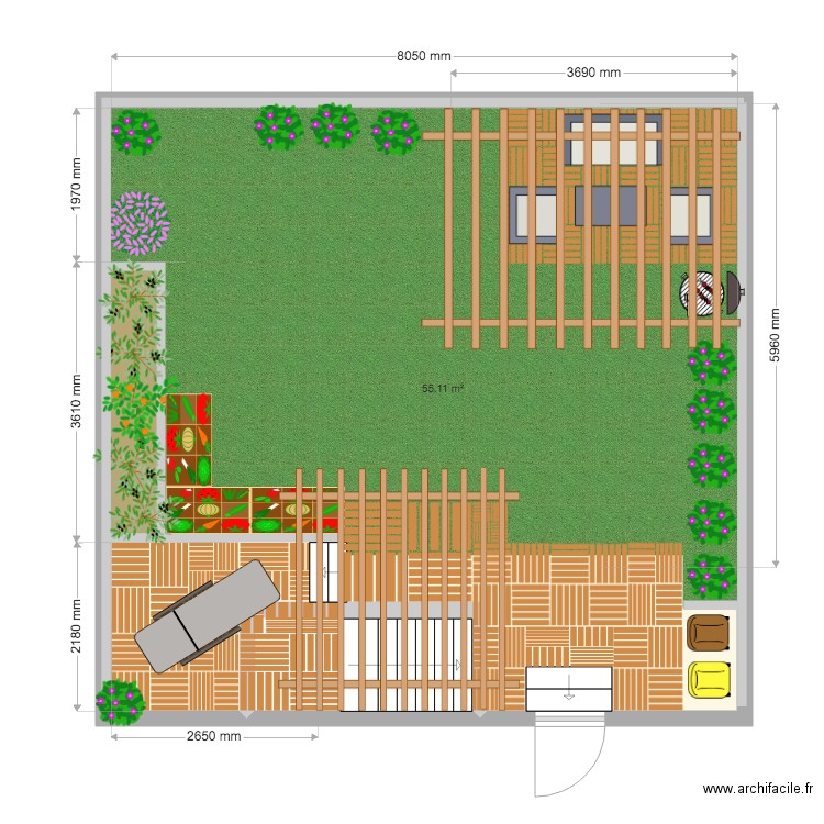 Jardin sans piscine. Plan de 0 pièce et 0 m2