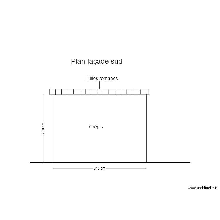 pLAN FA9ADE SUD EXTENSION CHAMBRE. Plan de 0 pièce et 0 m2