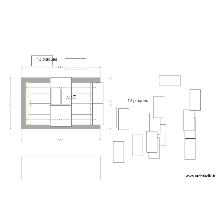 plaques ateliers fenetre. Plan de 1 pièce et 10 m2