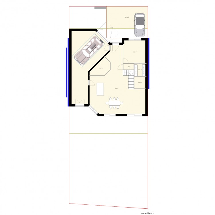 RDC garage ouest chambre enfilade. Plan de 0 pièce et 0 m2