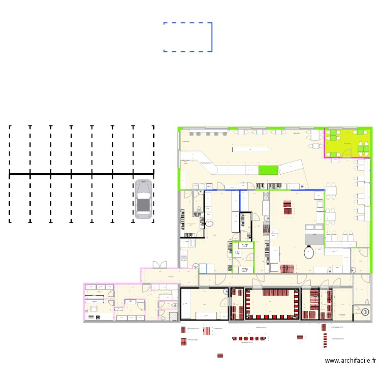 Projet Euromaster fabrication avec patisserie et snacking. Plan de 0 pièce et 0 m2