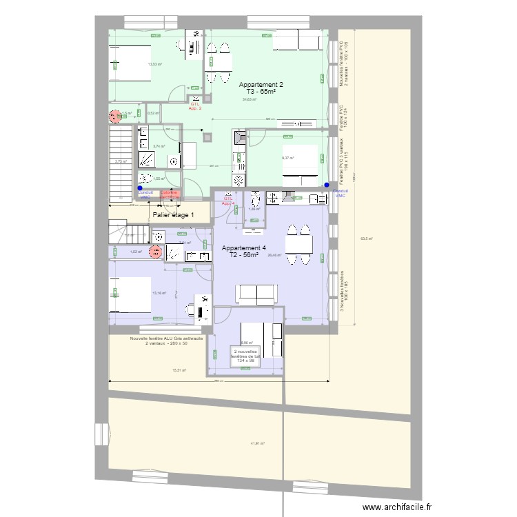 Pasteur Etage 1 g. Plan de 0 pièce et 0 m2