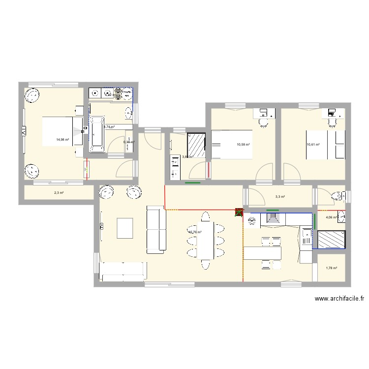 maison. Plan de 0 pièce et 0 m2