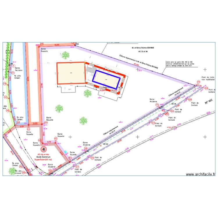 Salle de jeux 2023 béton v2. Plan de 3 pièces et 217 m2