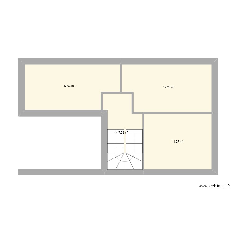 LONG R-1. Plan de 4 pièces et 43 m2