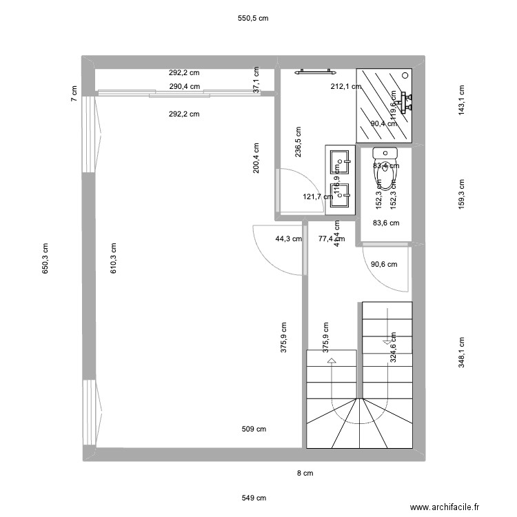 ETAGE PROJECT LUDOVIC . Plan de 3 pièces et 30 m2