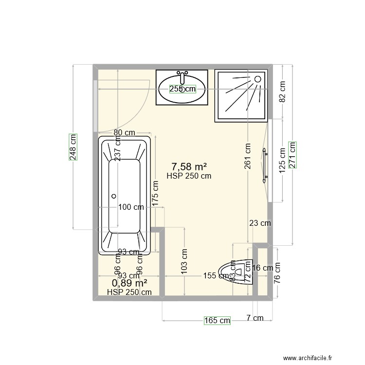 EVANS SDB etage. Plan de 0 pièce et 0 m2