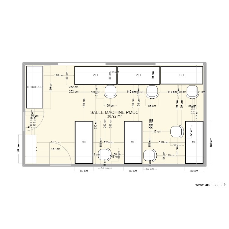 SALLE MACHINES PMUC. Plan de 1 pièce et 31 m2