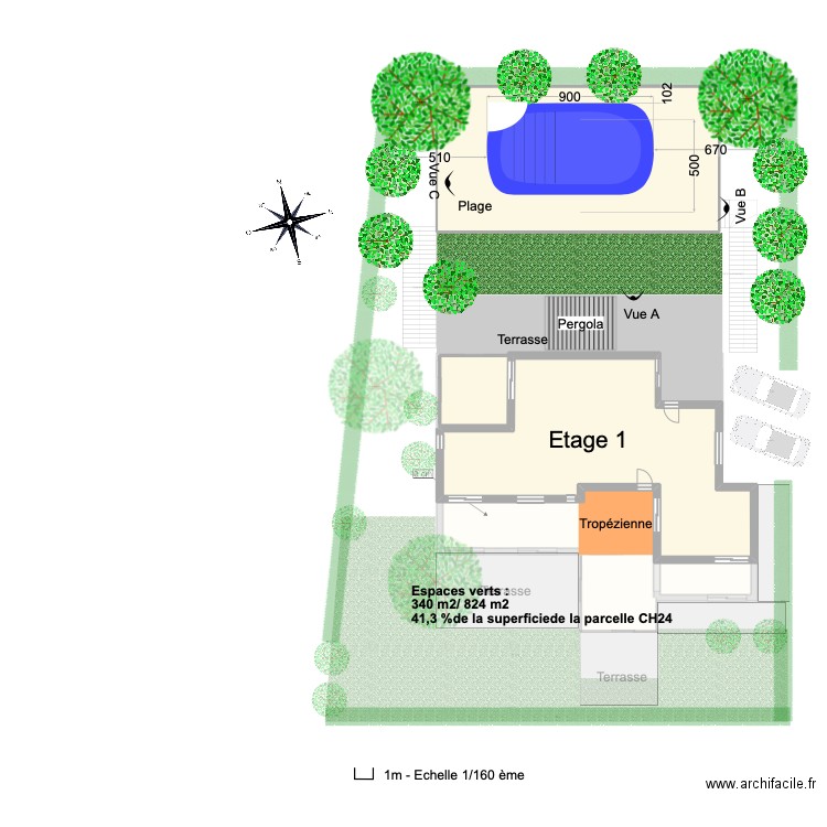 Piscine. Plan de 0 pièce et 0 m2
