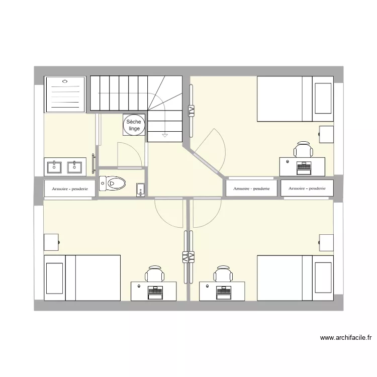 Plan &eacute;tage fini. Plan de 