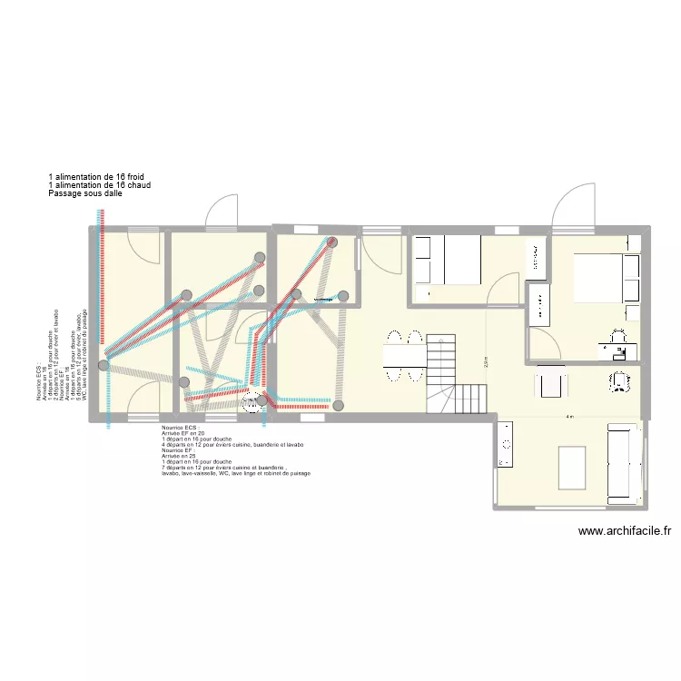 Plan plain pied plomberie. Plan de Plan plain pied plomberie. Plan de