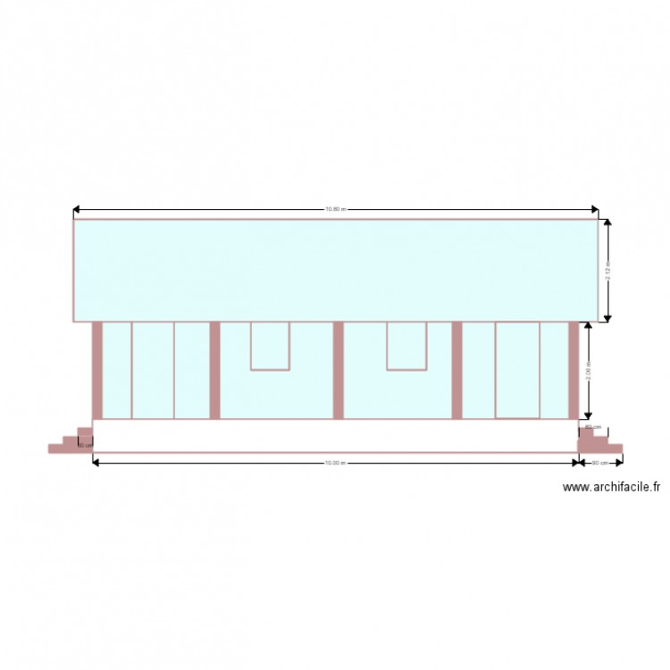Vue de face case double. Plan de 0 pièce et 0 m2