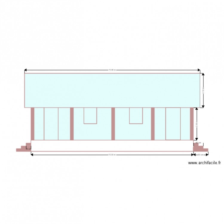 Vue de face case double. Plan de 0 pièce et 0 m2