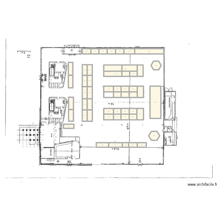 salon. Plan de 44 pièces et 422 m2