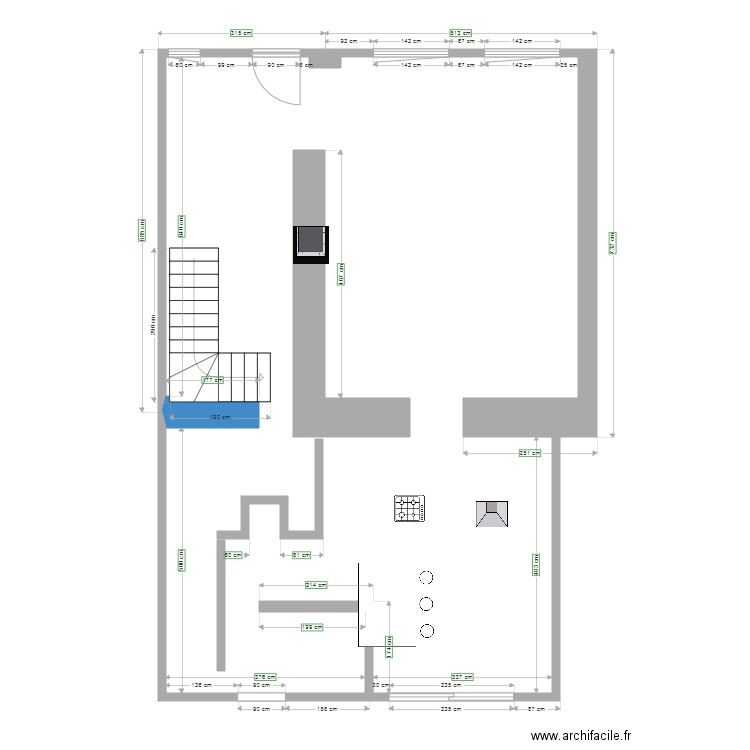 rdc existant. Plan de 0 pièce et 0 m2