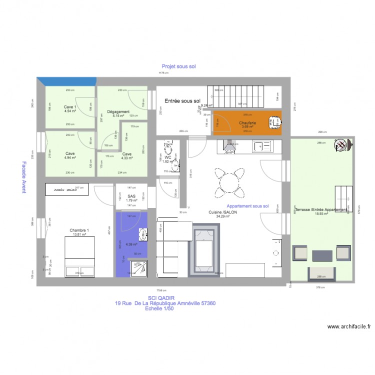 SCI QADIR sous sol 2. Plan de 0 pièce et 0 m2