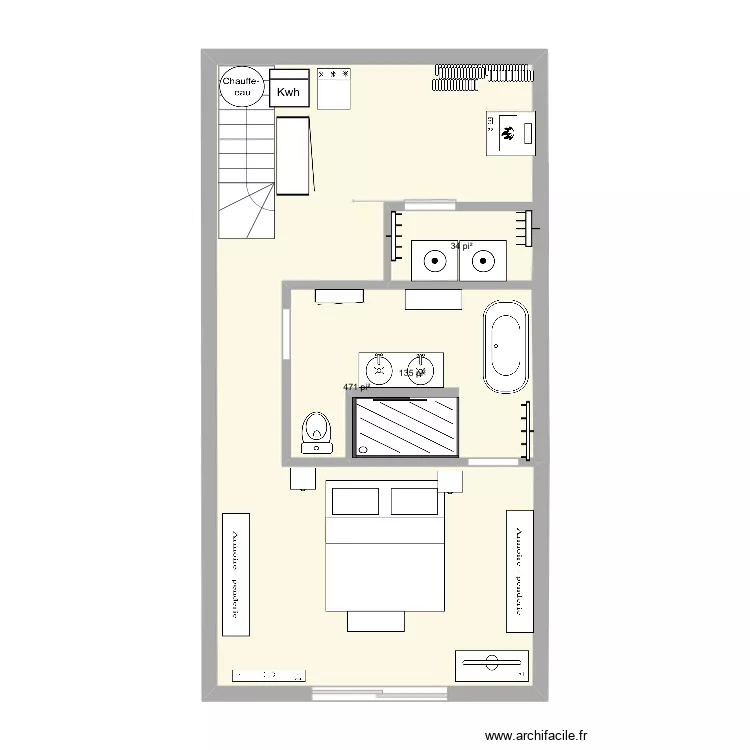 Sous sol chalet . Plan de 