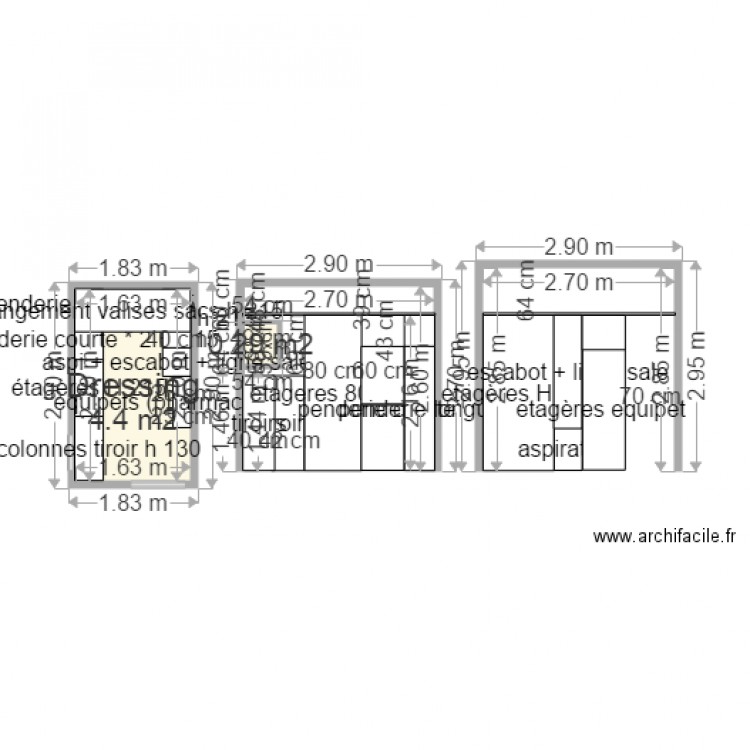 dressing. Plan de 0 pièce et 0 m2