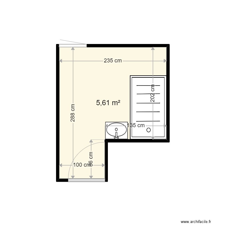 LEMAIRE LAETITIA . Plan de 1 pièce et 6 m2