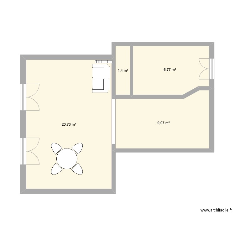 Plan pas fini. Plan de 4 pièces et 38 m2