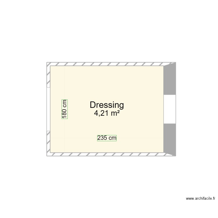 Dressing 2. Plan de 1 pièce et 4 m2